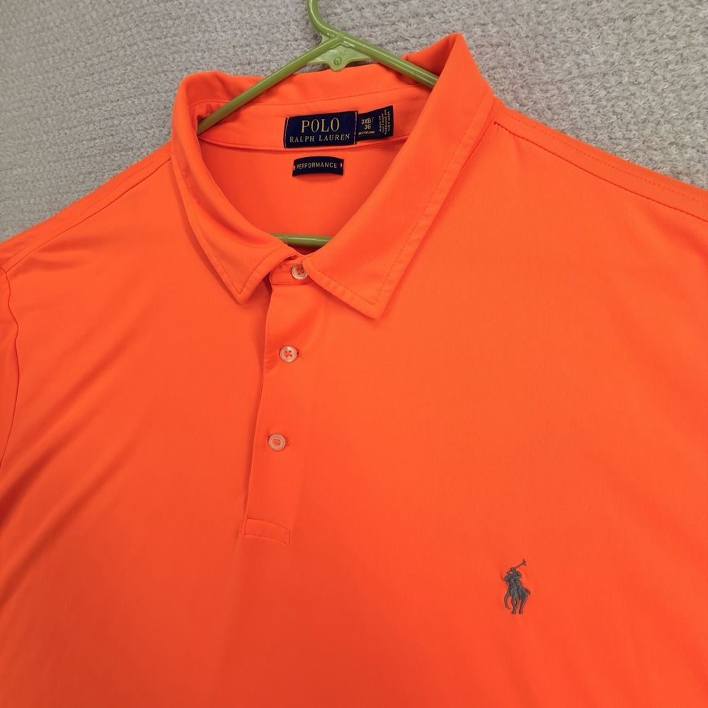 Polo Ralph Lauren Performance Polo Shirt Mens 3XB Orange Golf Stretch Big Tall
